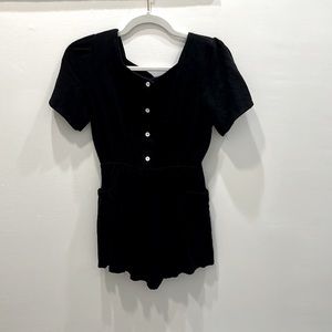 Black Shortsleeved Jumpsuits Shorts Rompers - Small